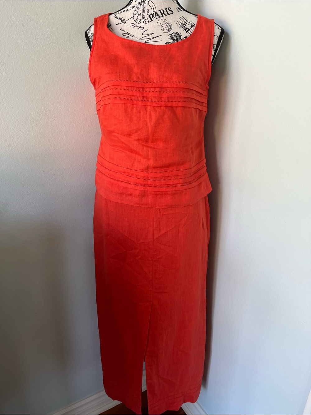 Linen Sleeveless Tank and Skirt set